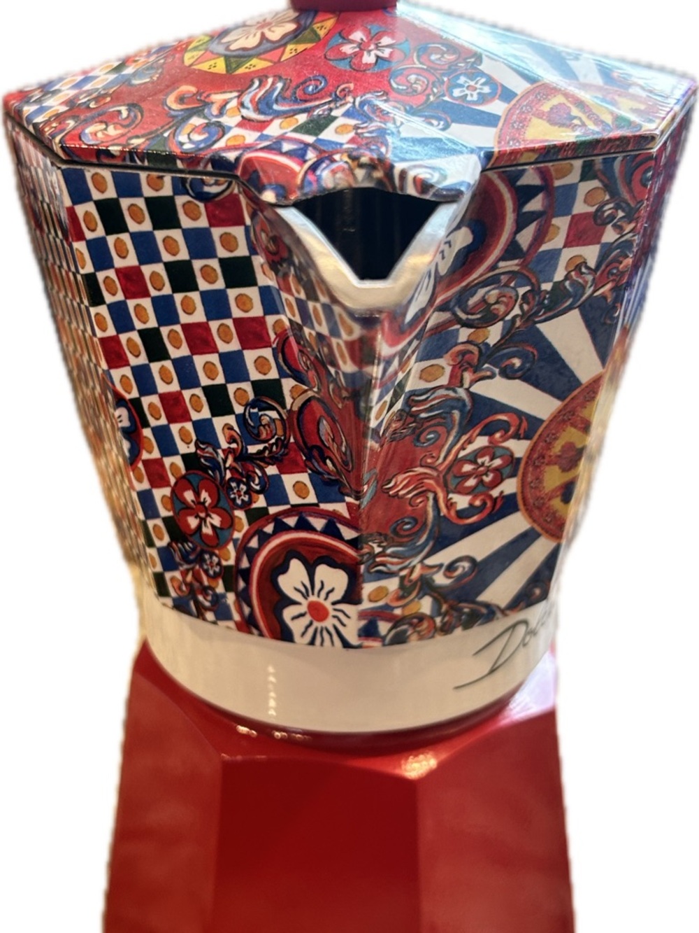 Bialetti x Dolce & Gabbana Moka 6-cup Stovetop Coffee Maker, Red Patterned - Picture 4 of 11